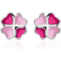 🦚 925 Silber Kinderohrstecker Kleeblatt pink rosa 🦚 925 Silber Kinderohrstecker Kleeblatt pink rosa