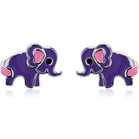 🦚 Kinderohrstecker lila Elefant aus 925er Silber 🦚 Kinderohrstecker lila Elefant aus 925er Silber