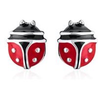 🦚 Mädchen Ohrstecker Marienkäfer aus 925er Silber 🦚 Mädchen Ohrstecker Marienkäfer aus 925er Silber