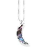 🦚 Silberkette mit Halbmond-Anhänger und Abalone-Perlmutt 🦚 Silberkette mit Halbmond-Anhänger und Abalone-Perlmutt