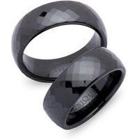 🦚 Schwarze Trauringe aus Keramik 7,5mm facettiert 🦚 Schwarze Trauringe aus Keramik 7,5mm facettiert