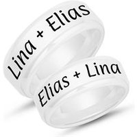 🦚 Weisse Trauringe Keramik Lasergravur 8mm matt 🦚 Weisse Trauringe Keramik Lasergravur 8mm matt