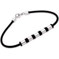 🦚 Armband Kautschuk Edelstahlelement 23cm 🦚 Armband Kautschuk Edelstahlelement 23cm