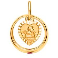 🦚 Taufring 333er Gold mit Rubin Engelsanhänger 🦚 Taufring 333er Gold mit Rubin Engelsanhänger