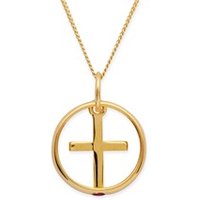 🦚 333er Gold Taufkette: Rubin Kreuz 🦚 333er Gold Taufkette: Rubin Kreuz