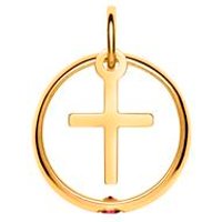 🦚 Gold Taufring: 333er Rubin Kreuzanhänger 🦚 Gold Taufring: 333er Rubin Kreuzanhänger