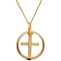 🦚 333er Gold Taufkette: Saphir Kreuz 🦚 333er Gold Taufkette: Saphir Kreuz