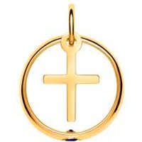 🦚 Gold Taufring: 333er Saphir Kreuzanhänger 🦚 Gold Taufring: 333er Saphir Kreuzanhänger