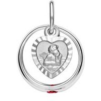 🦚 Taufring 925 Silber Rubin Engelsanhänger 🦚 Taufring 925 Silber Rubin Engelsanhänger