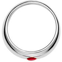 🦚 Polierter Silber Taufring mit Rubin 🦚 Polierter Silber Taufring mit Rubin