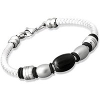 🦚 Weisses Lederarmband Edelstahlverschluss 🦚 Weisses Lederarmband Edelstahlverschluss