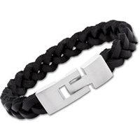 🦚 Armband Leder Edelstahlverschluss schwarz 🦚 Armband Leder Edelstahlverschluss schwarz