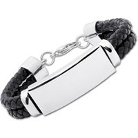 🦚 Schwarzes Leder Armband Gravurplatte 🦚 Schwarzes Leder Armband Gravurplatte