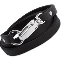 🦚 Armband Leder Edelstahlverschl. schwarz 58cm 🦚 Armband Leder Edelstahlverschl. schwarz 58cm