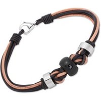 🦚 Geflochtenes Leder Armband schwarz hellbraun 🦚 Geflochtenes Leder Armband schwarz hellbraun