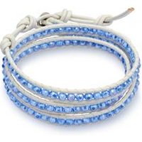 🦚 Weißes Lederarmband mit Zirkonia 🦚 Weißes Lederarmband mit Zirkonia