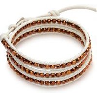 🦚 Weißes Lederarmband mit Kristallen 🦚 Weißes Lederarmband mit Kristallen