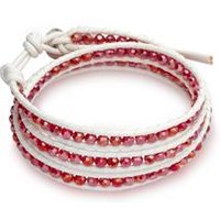 🦚 Weißes Lederarmband mit Zirkonia 🦚 Weißes Lederarmband mit Zirkonia