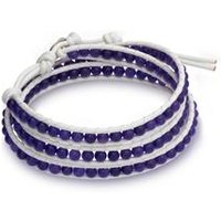 🦚 Weißes Lederarmband mit Amethyst 🦚 Weißes Lederarmband mit Amethyst