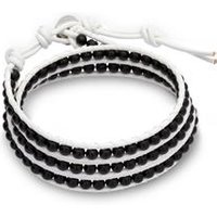 🦚 Weißes Lederarmband mit Onyx 🦚 Weißes Lederarmband mit Onyx