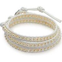 🦚 Weißes Lederarmband mit Süßwasserperlen 🦚 Weißes Lederarmband mit Süßwasserperlen