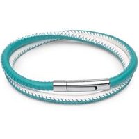 🦚 Exklusives Lederarmband für Frauen weiß türkis 🦚 Exklusives Lederarmband für Frauen weiß türkis