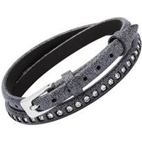 🦚 Armband schwarzem Leder mit Glitzer Zirkonia 🦚 Armband schwarzem Leder mit Glitzer Zirkonia