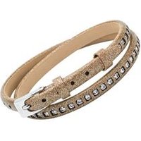 🦚 Beiges Lederarmband mit Glitzer Zirkonia 🦚 Beiges Lederarmband mit Glitzer Zirkonia