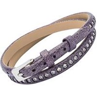 🦚 Lederarmband in glitzerndem Lila mit Zirkonia 🦚 Lederarmband in glitzerndem Lila mit Zirkonia