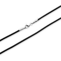 🦚 Echte Lederkette schwarz glatt 🦚 Echte Lederkette schwarz glatt