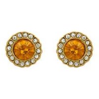 🦚 Bernsteinfarbene Ohrstecker gold Modeschmuck 🦚 Bernsteinfarbene Ohrstecker gold Modeschmuck