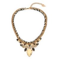 🦚 Damen Statement-Kette Stoffelemente Zebra 🦚 Damen Statement-Kette Stoffelemente Zebra