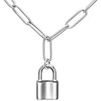 🦚 Damen Gliederkette mit Vorhängeschloss aus Edelstahl 🦚 Damen Gliederkette mit Vorhängeschloss aus Edelstahl