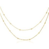 🦚 Zweireihige Damenkette aus vergoldetem Edelstahl 🦚 Zweireihige Damenkette aus vergoldetem Edelstahl