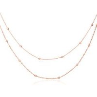 🦚 Rosévergoldete Edelstahl Kette für Damen, zweireihig 🦚 Rosévergoldete Edelstahl Kette für Damen, zweireihig