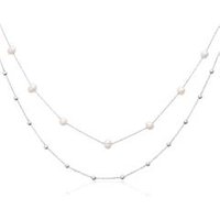 🦚 Zweireihige Perlenkette für Damen aus Edelstahl 🦚 Zweireihige Perlenkette für Damen aus Edelstahl