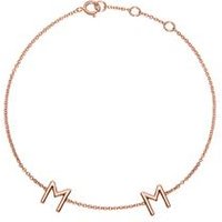 🦚 Damenarmband aus 14K Roségold, 2 Buchstaben, Symbole 🦚 Damenarmband aus 14K Roségold, 2 Buchstaben, Symbole