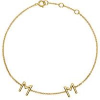 🦚 Armband aus 585er Gold mit 2 Buchstaben oder Symbolen 🦚 Armband aus 585er Gold mit 2 Buchstaben oder Symbolen