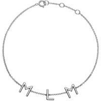 🦚 Armband aus 585er Weißgold mit 3 Buchstaben, Symbolen 🦚 Armband aus 585er Weißgold mit 3 Buchstaben, Symbolen