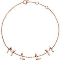 🦚 Armband aus 14K Roségold mit 4 Buchstaben, Symbolen 🦚 Armband aus 14K Roségold mit 4 Buchstaben, Symbolen
