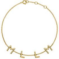 🦚 Damenarmband aus 14K Gold mit 4 Buchstaben, Symbolen 🦚 Damenarmband aus 14K Gold mit 4 Buchstaben, Symbolen