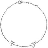 🦚 585er Weißgold Armband mit Diamanten, 2 Buchstaben 🦚 585er Weißgold Armband mit Diamanten, 2 Buchstaben