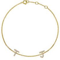 🦚 Armband 585er Gold, Brillanten, 2 Buchstaben, Symbole 🦚 Armband 585er Gold, Brillanten, 2 Buchstaben, Symbole