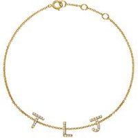 🦚 585er Goldarmband mit Brillanten, 3 Buchstaben, Symbole 🦚 585er Goldarmband mit Brillanten, 3 Buchstaben, Symbole