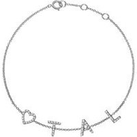 🦚 Buchstaben Armband aus 585er Weißgold mit Diamanten 🦚 Buchstaben Armband aus 585er Weißgold mit Diamanten