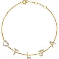 🦚 Diamantarmband aus 585er Gold, 5 Buchstaben, Symbole 🦚 Diamantarmband aus 585er Gold, 5 Buchstaben, Symbole