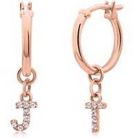 🦚 585er Roségold Creolen mit Diamanten, Buchstaben 🦚 585er Roségold Creolen mit Diamanten, Buchstaben