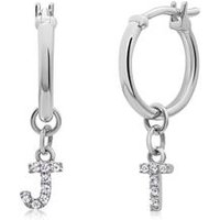 🦚 Creolen aus 14K Weißgold, diamantbesetzte Buchstaben 🦚 Creolen aus 14K Weißgold, diamantbesetzte Buchstaben