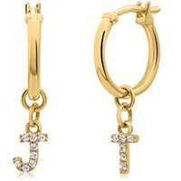 🦚 Buchstaben Creolen für Damen aus 585er Gold, Diamanten 🦚 Buchstaben Creolen für Damen aus 585er Gold, Diamanten