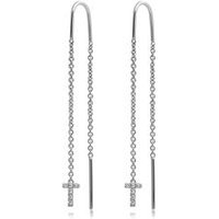 🦚 Ohrhänger aus 14K Weißgold, Buchstaben, diamantbesetzt 🦚 Ohrhänger aus 14K Weißgold, Buchstaben, diamantbesetzt